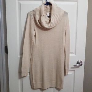 Cowl neck sweater dress
